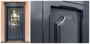 Antracytowe drzwi zewnętrzne eleganckie